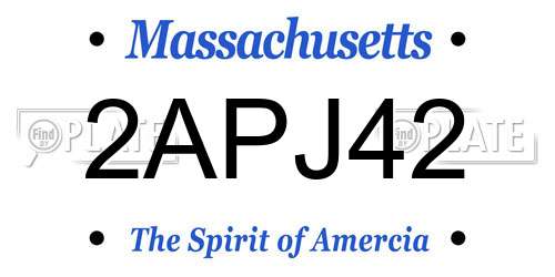 2APJ42 Massachusetts License Plate