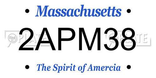2APM38 Massachusetts License Plate