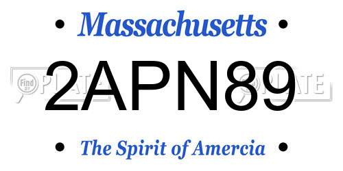 2APN89 Massachusetts License Plate