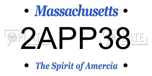 2APP38 Massachusetts License Plate