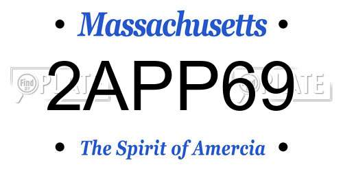 2APP69 Massachusetts License Plate