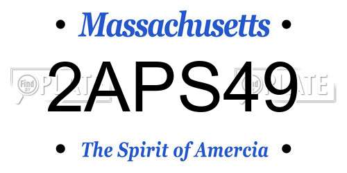 2APS49 Massachusetts License Plate