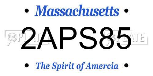 2APS85 Massachusetts License Plate
