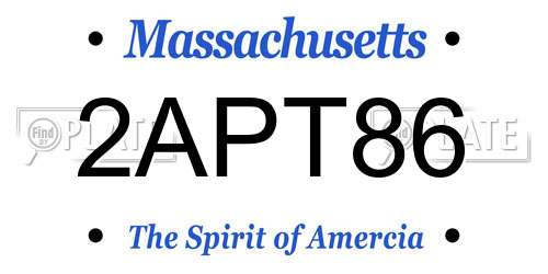 2APT86 Massachusetts License Plate