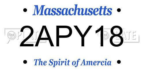 2APY18 Massachusetts License Plate