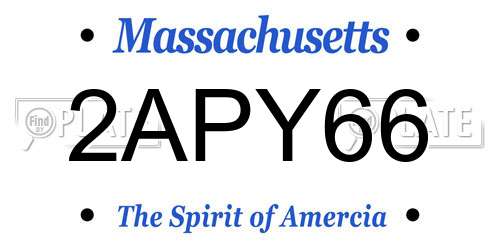 2APY66 Massachusetts License Plate