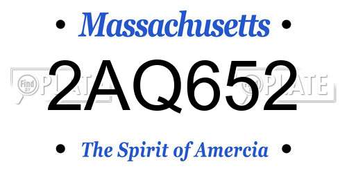 2AQ652 Massachusetts License Plate