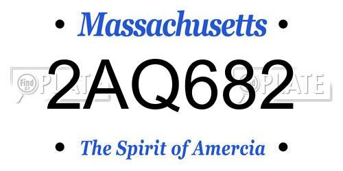2AQ682 Massachusetts License Plate