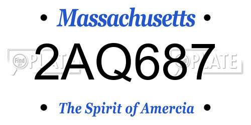 2AQ687 Massachusetts License Plate