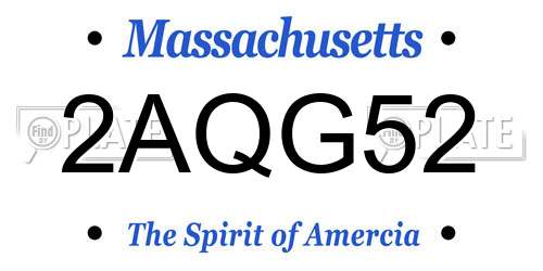 2AQG52 Massachusetts License Plate