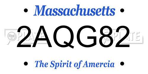2AQG82 Massachusetts License Plate