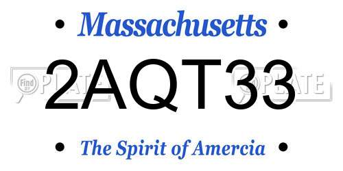 2AQT33 Massachusetts License Plate