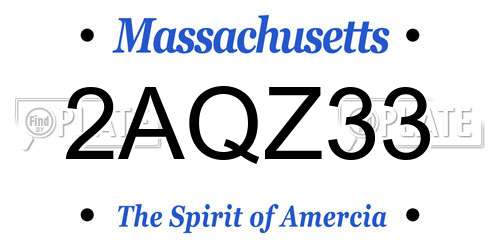 2AQZ33 Massachusetts License Plate