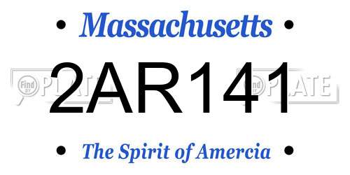 2AR141 Massachusetts License Plate
