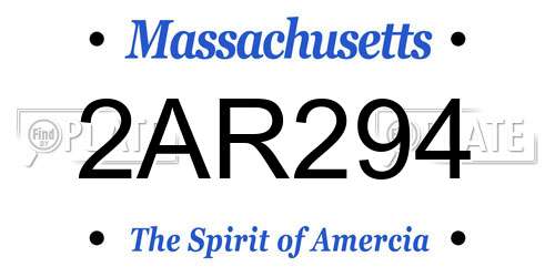 2AR294 Massachusetts License Plate