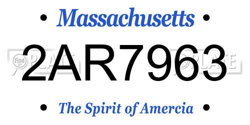 2AR7963 Massachusetts License Plate
