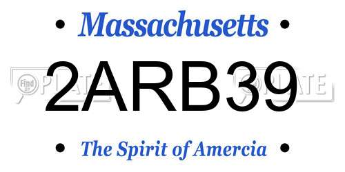 2ARB39 Massachusetts License Plate