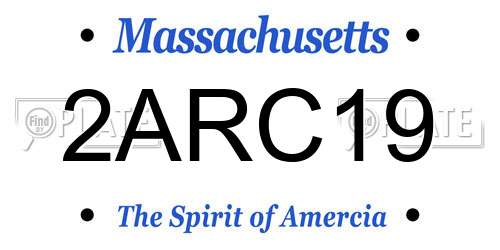 2ARC19 Massachusetts License Plate