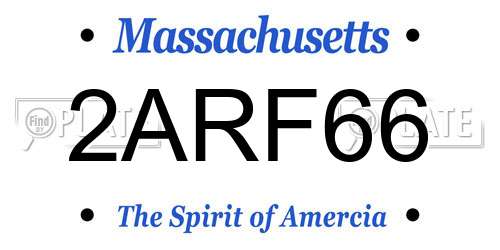 2ARF66 Massachusetts License Plate