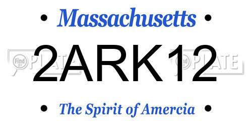 2ARK12 Massachusetts License Plate