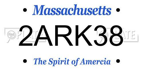 2ARK38 Massachusetts License Plate