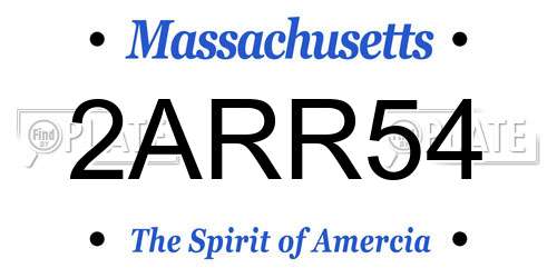 2ARR54 Massachusetts License Plate