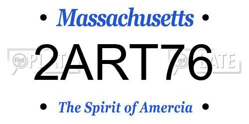 2ART76 Massachusetts License Plate