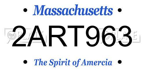 2ART963 Massachusetts License Plate