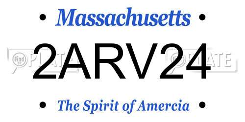 2ARV24 Massachusetts License Plate