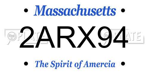 2ARX94 Massachusetts License Plate