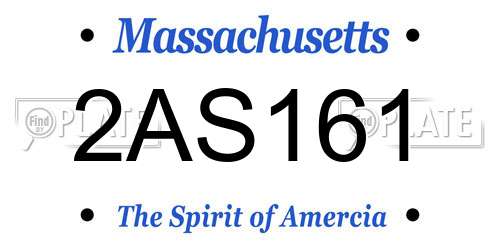 2AS161 Massachusetts License Plate