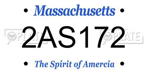 2AS172 Massachusetts License Plate