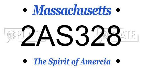 2AS328 Massachusetts License Plate