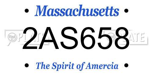 2AS658 Massachusetts License Plate