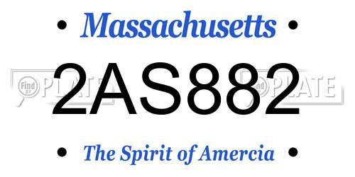 2AS882 Massachusetts License Plate