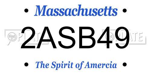 2ASB49 Massachusetts License Plate