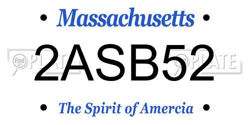 2ASB52 Massachusetts License Plate