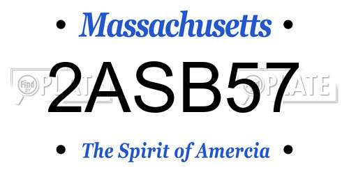 2ASB57 Massachusetts License Plate