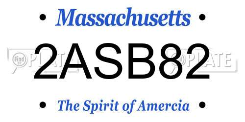 2ASB82 Massachusetts License Plate