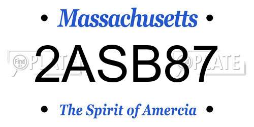 2ASB87 Massachusetts License Plate