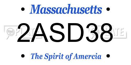 2ASD38 Massachusetts License Plate