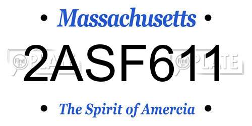 2ASF611 Massachusetts License Plate