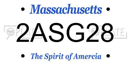 2ASG28 Massachusetts License Plate