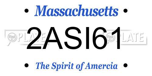2ASI61 Massachusetts License Plate