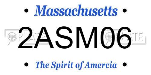 2ASM06 Massachusetts License Plate