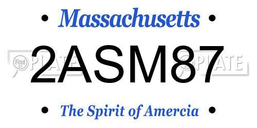 2ASM87 Massachusetts License Plate