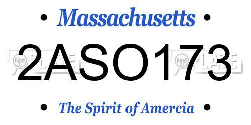 2ASO173 Massachusetts License Plate