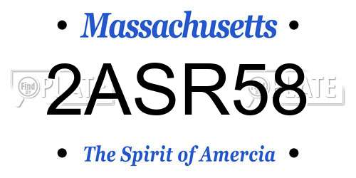 2ASR58 Massachusetts License Plate