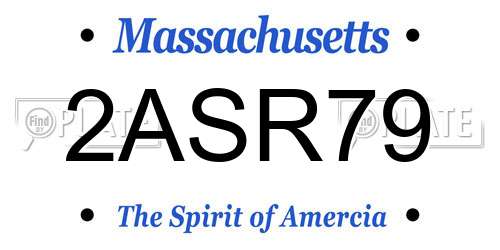 2ASR79 Massachusetts License Plate