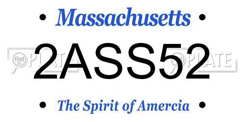 2ASS52 Massachusetts License Plate